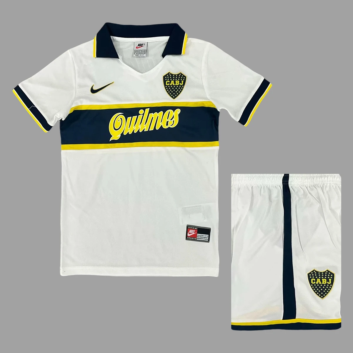 96/97 Boca Juniors Away Kids Retro Soccer Jersey Size 16-28