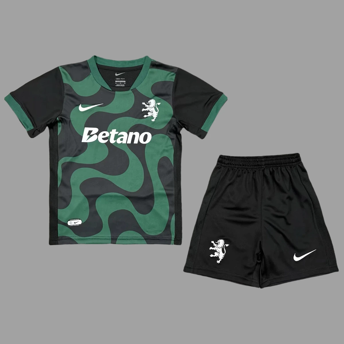 25/26 Sporting CP Lisbon Away Black Kids Soccer Jersey Size 16-28