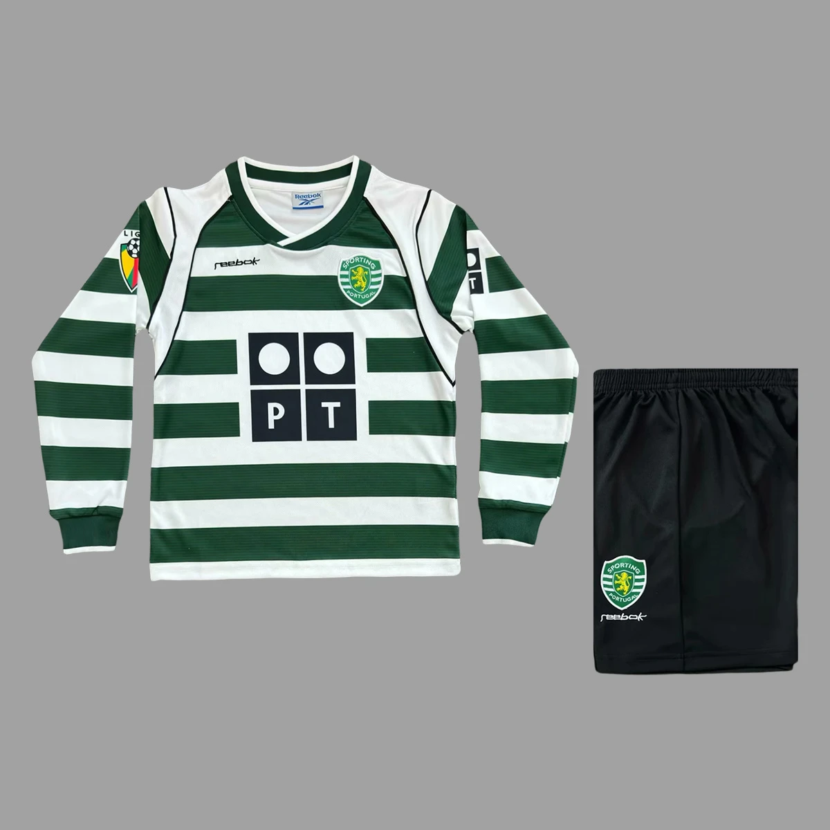 02/03 Lisbon Home Long Sleeve Kids Retro Soccer Jersey Size 16-28