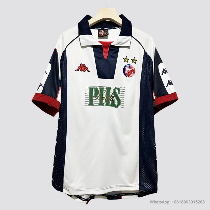 99/01 Red Star Belgrade away retro soccer jersey size S-2XL