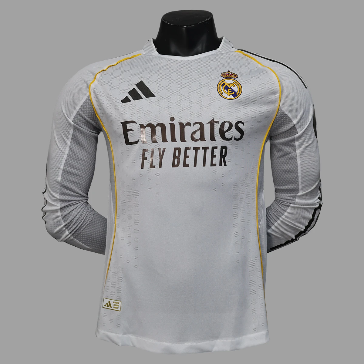 25/26 Real Madrid Home Long Sleeve Player Version Soccer Jersey