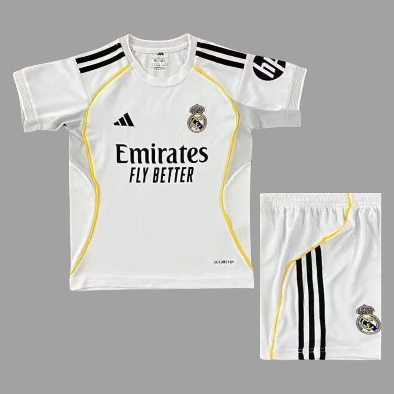 25/26 Real Madrid Home Kids Soccer Jersey Size 16-28