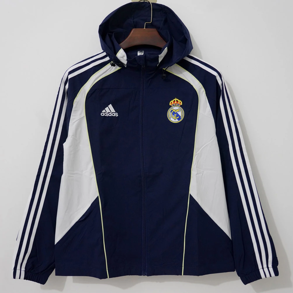 25/26 Real Madrid Blue White With Caps Windbreaker