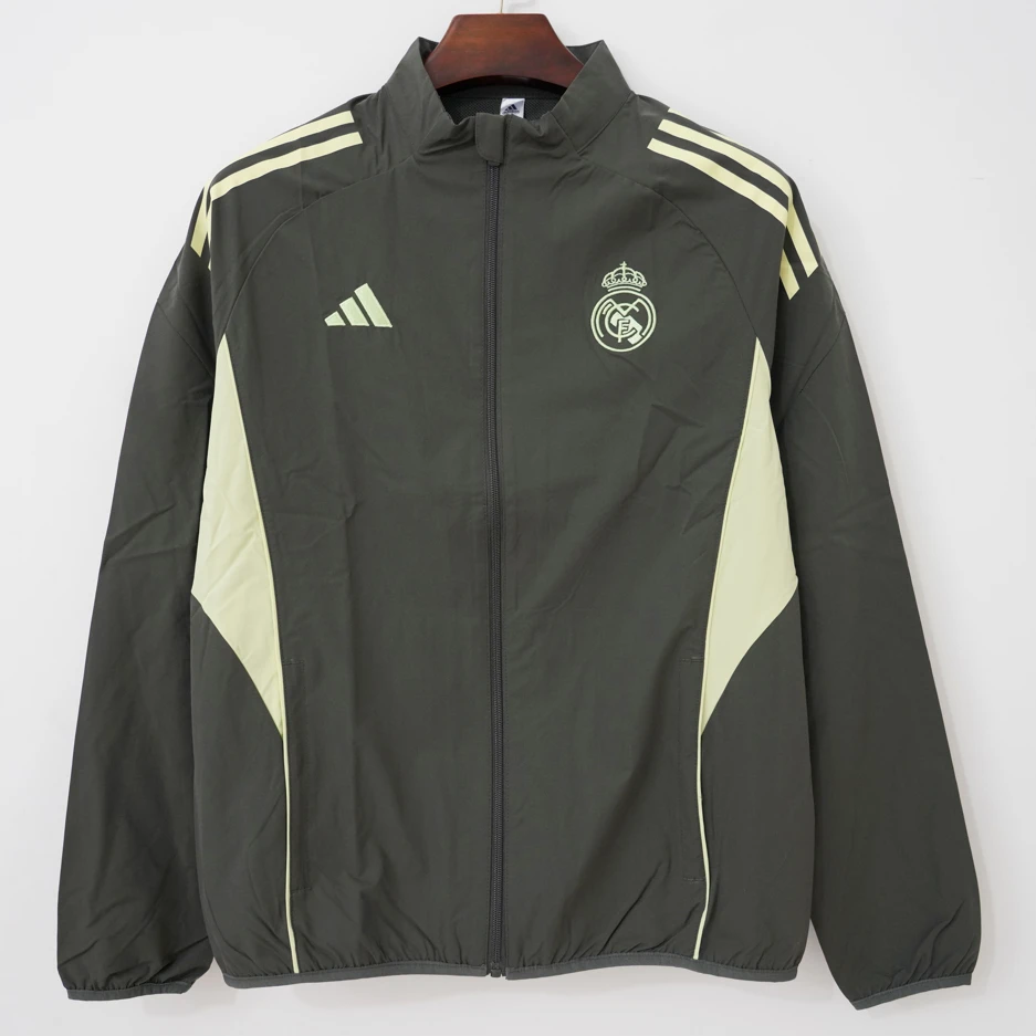 25/26 Real Madrid Black Green Windbreaker