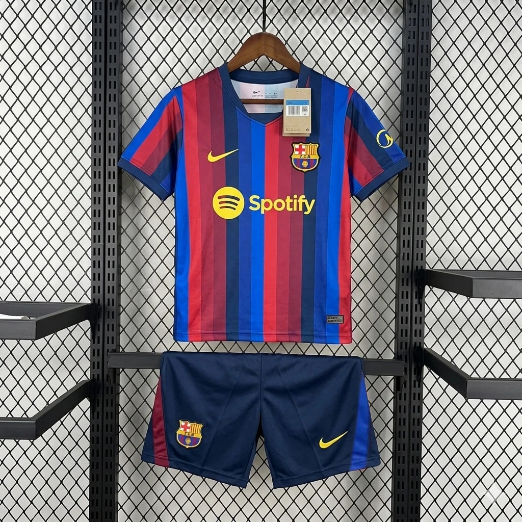 26/27 Barcelona Home Kids Soccer Jersey Size 16-28