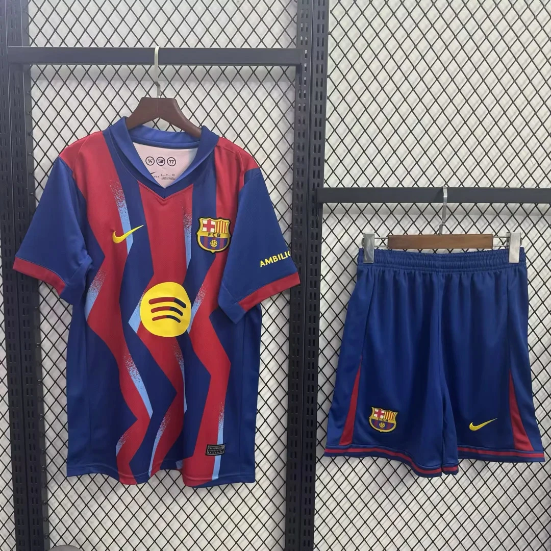 25/26 Barcelona Fourth Kids Soccer Jersey Size 16-28