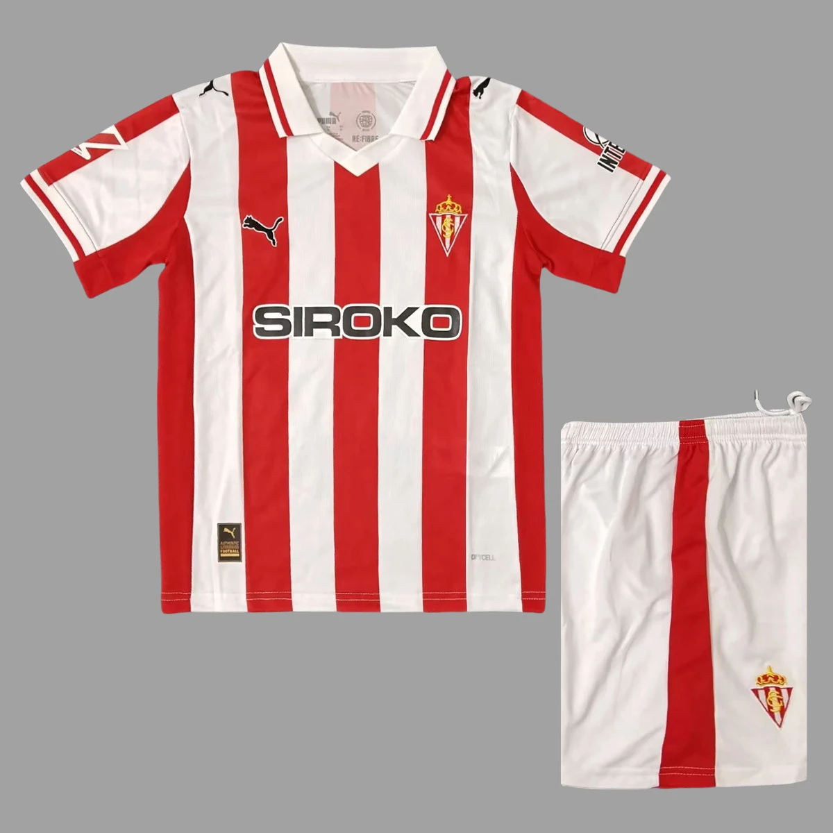 25/26 Sporting de Gijon Home Kids Soccer Jersey Size 16-28