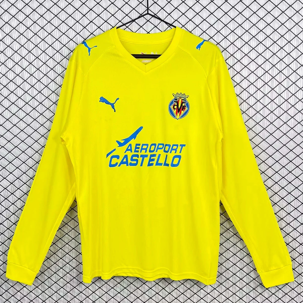 08/09 Villarreal Home Long Sleeve Retro Soccer Jersey