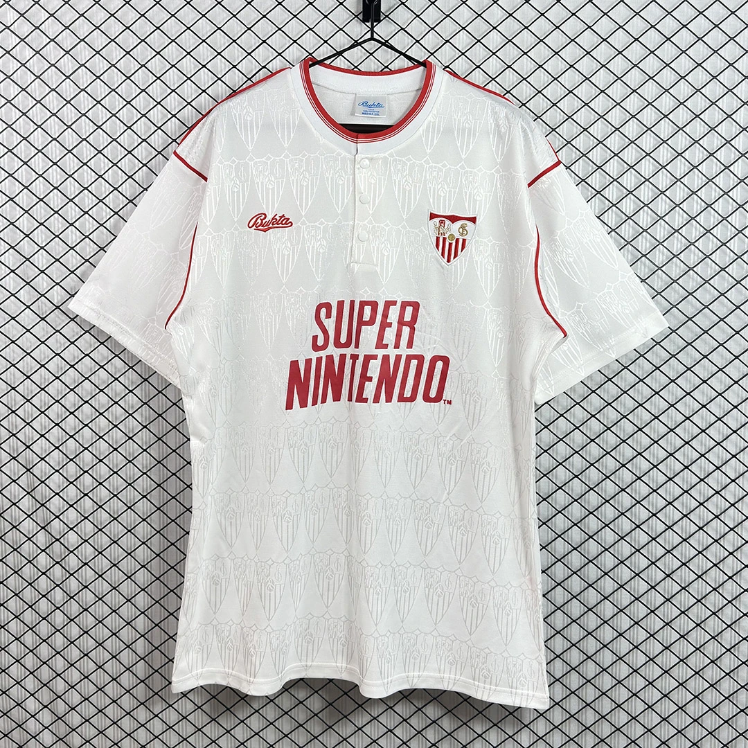 91/92 Sevilla Home Retro Soccer Jersey