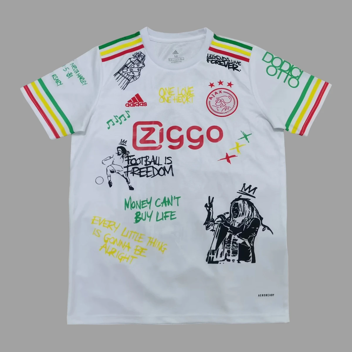 25/26 Ajax Bob Marley White Soccer Jersey