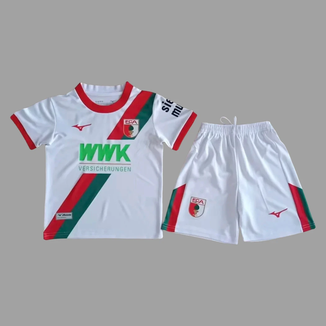 25/26 Augsburg Home Kids Soccer Jersey Size 16-28