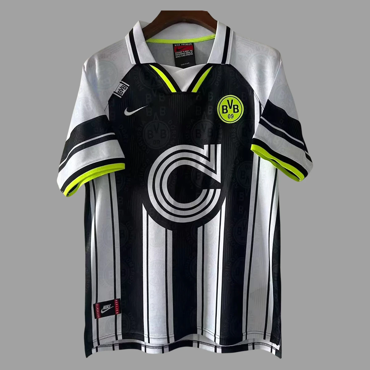 96/97 Dortmund Champions League Away Retro Soccer Jersey