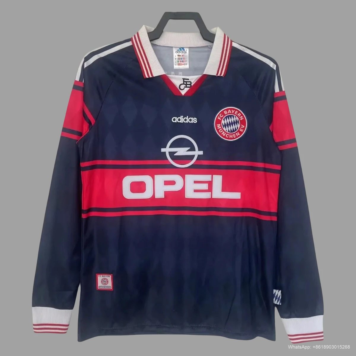97/99 Bayern Munich Home Long Sleeve Retro Soccer Jersey