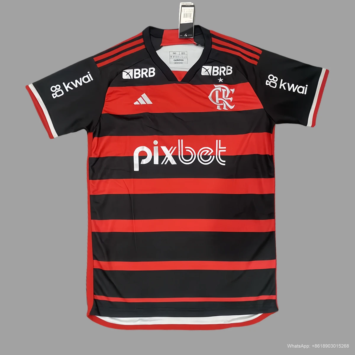 24/25 Flamengo Home within sponsor soccer jersey