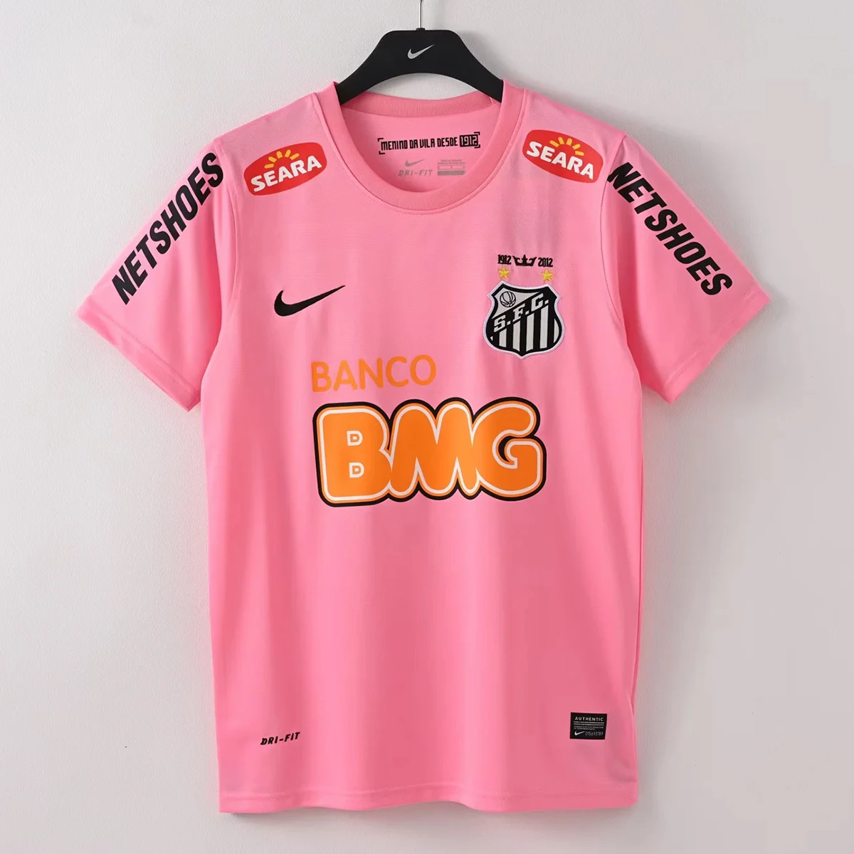 2012 Santos Pink Retro Soccer Jersey