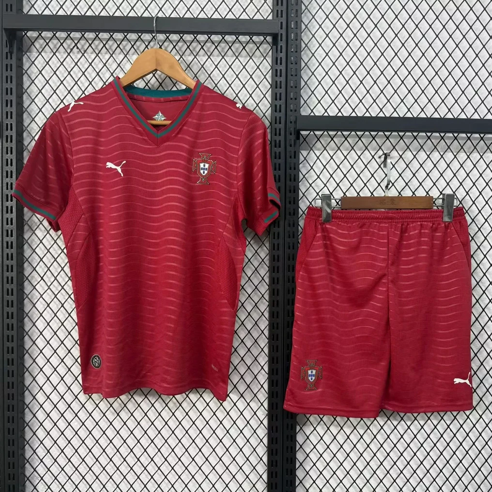 2026 Portugal Home Kids Soccer Jersey Size 16-28