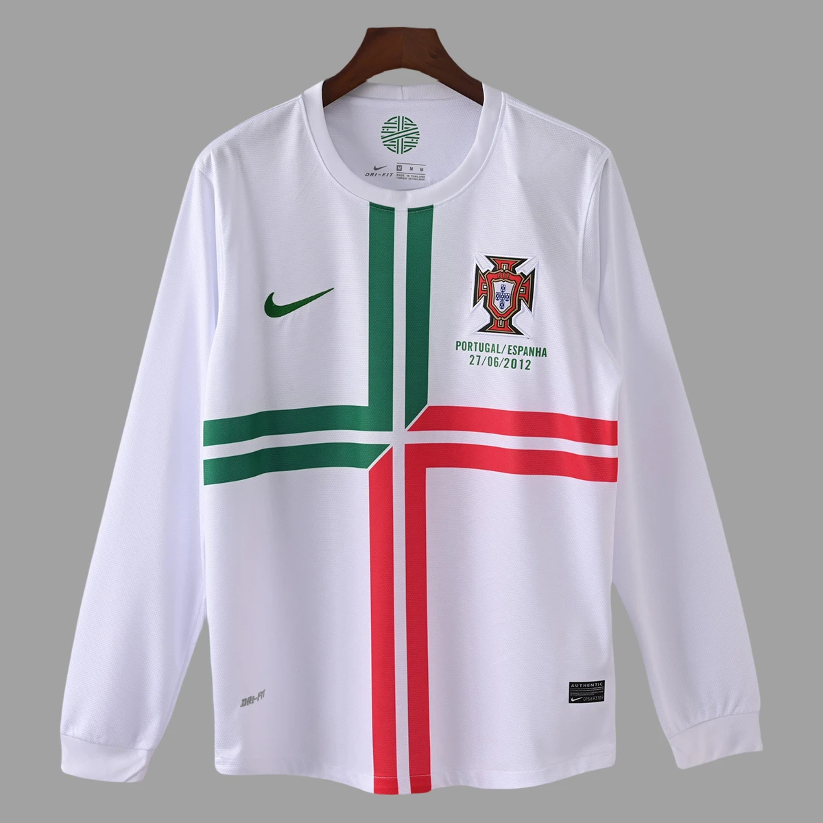 2012 Portugal Away Long Sleeve Retro Soccer Jersey