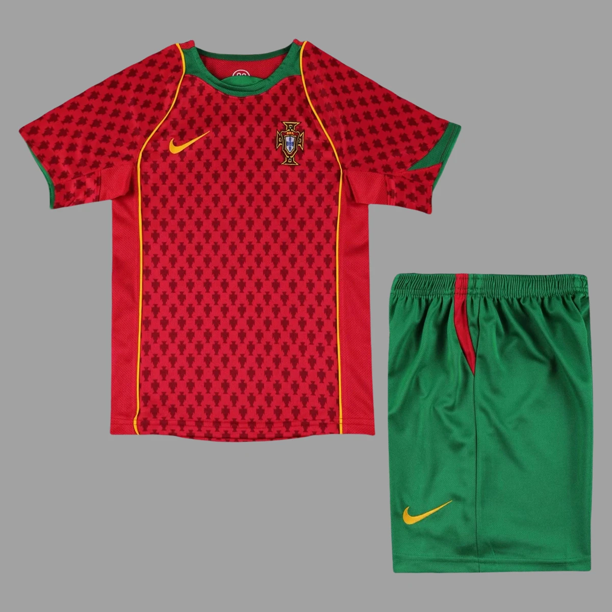 2004 Portugal Home Kids Retro Soccer Jersey Size 16-28