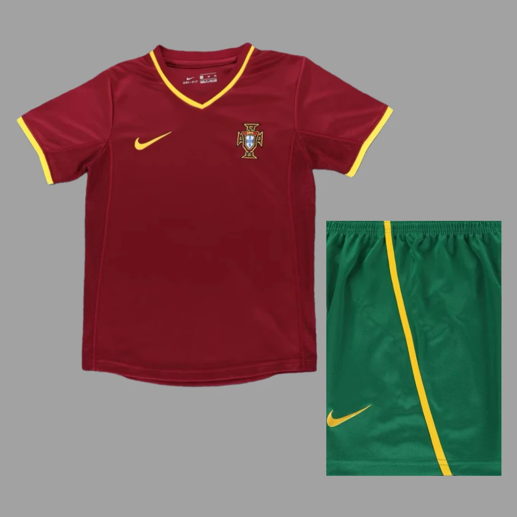 2000 Portugal Home Kids Retro Soccer Jersey Size 16-28