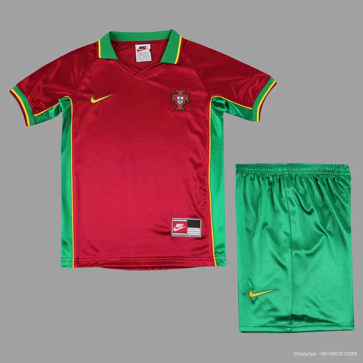 1997 Portugal Home Kids Retro Soccer Jersey Size 16-28