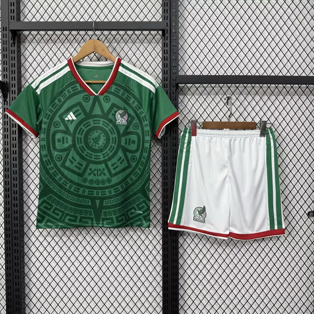 2026 Mexico Home Kids Soccer Jersey Size 16-28