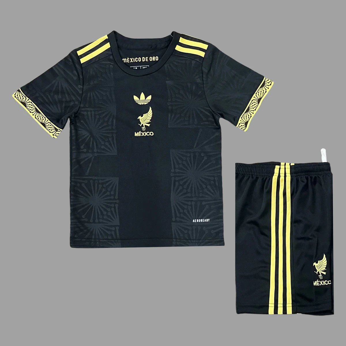 2025 Mexico Golden Cup Black Kids Soccer Jersey Size 16-28