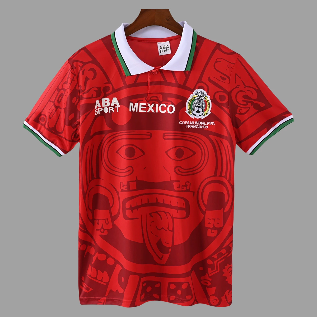 1998 Mexico Red Retro Soccer Jersey