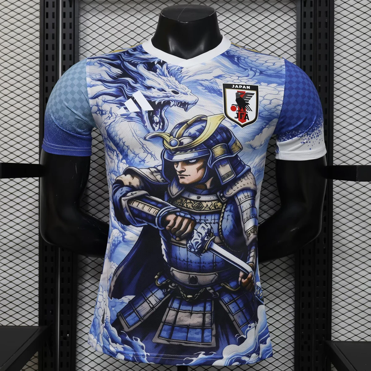 2026 Japan Samurai Sapphire Blue Dragon Player Version Soccer Jersey