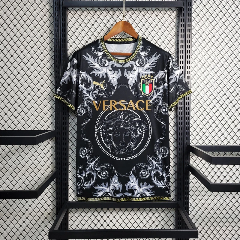 2023 Italy x Versace Black Soccer Jersey