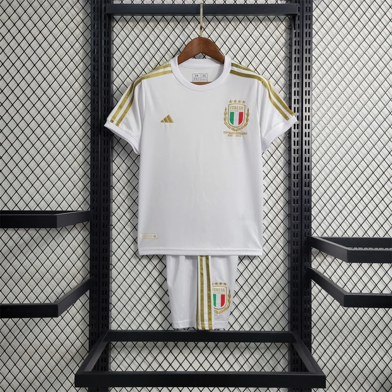 2023 Italy 125 Years Anniversary Kids Retro Soccer Jersey Size 16-28