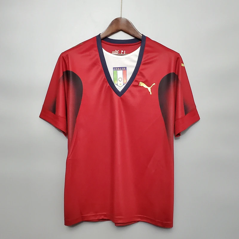2006 Italy Goalkeeper Red Retro Soccer Jersey