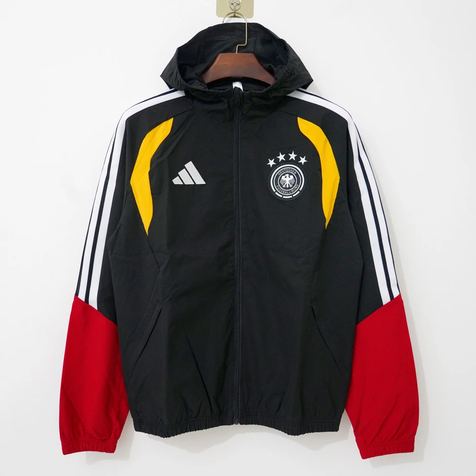 2026 Germany Black With Caps Windbreaker