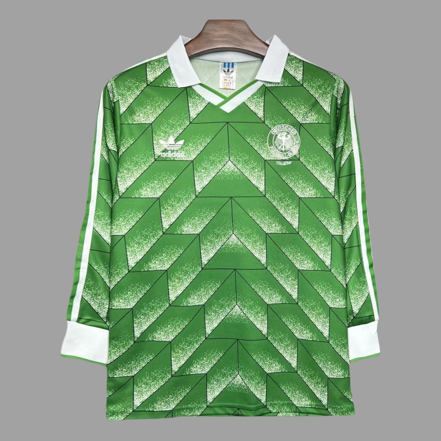 1988 Germany Away Long Sleeve Retro Soccer Jersey