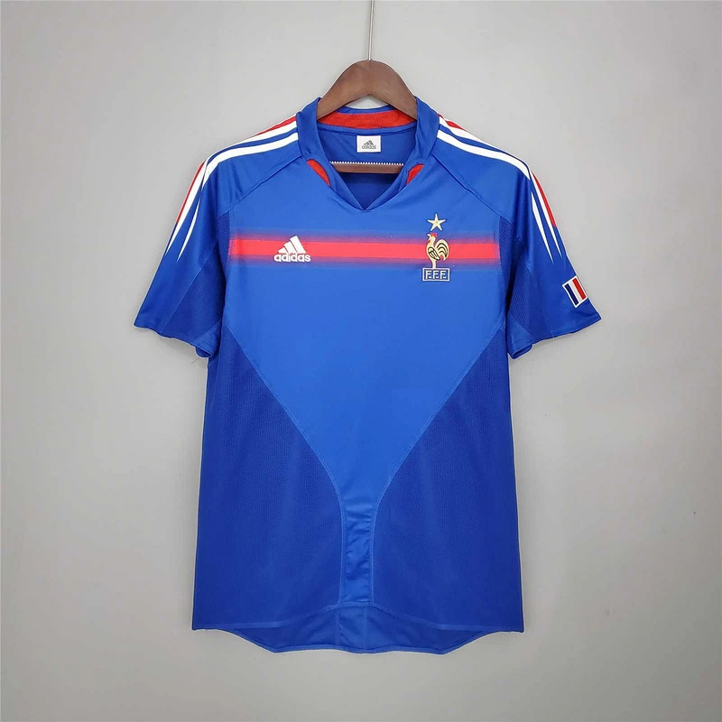 2004 France Home Retro Soccer Jersey