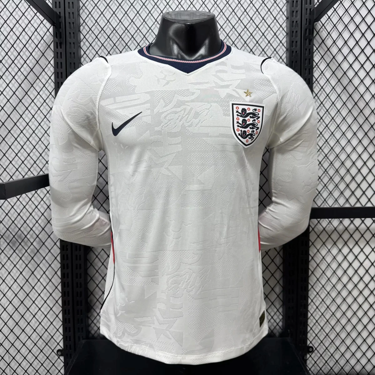 2026 England Home Long Sleeve Player Version Soccer Jersey