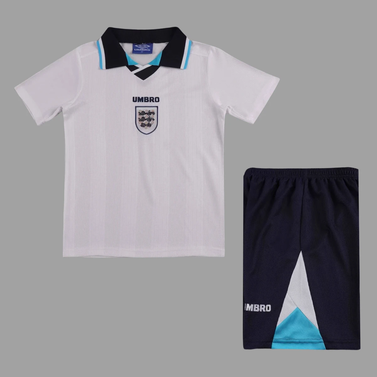 1996 England Home Kids Retro Soccer Jersey Size 16-28