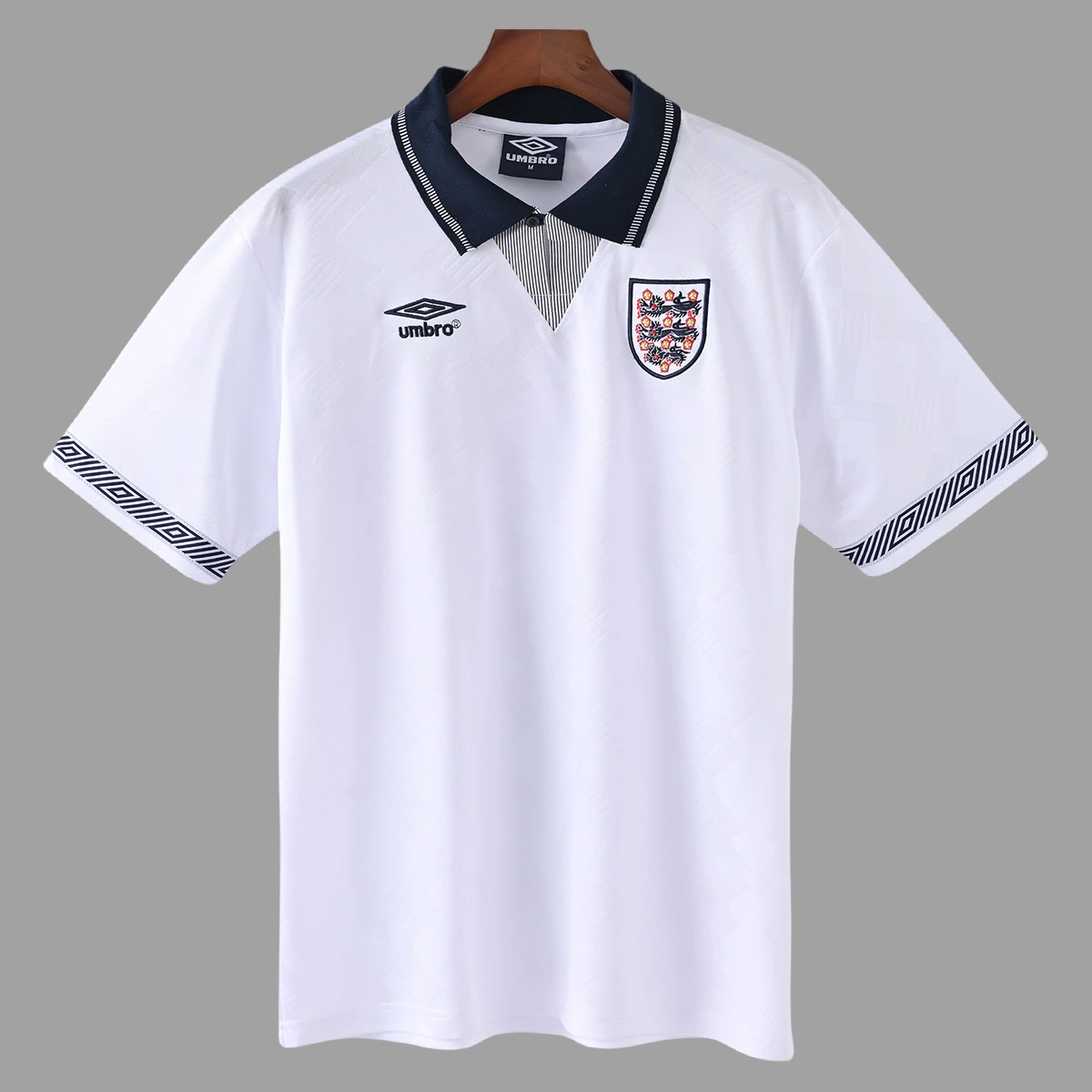 1990 England Home Retro Soccer Jersey