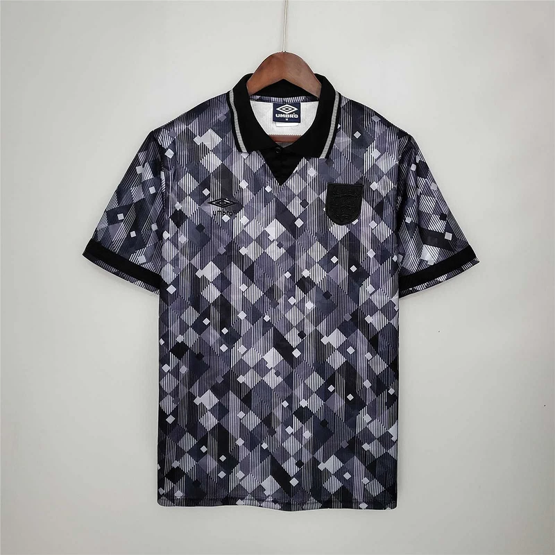 1990 England Blackout Retro Soccer Jersey