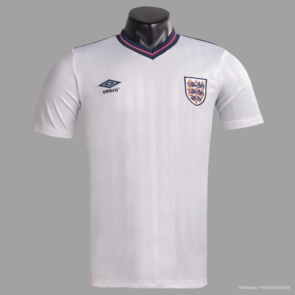 1986 England Home Retro Soccer Jersey