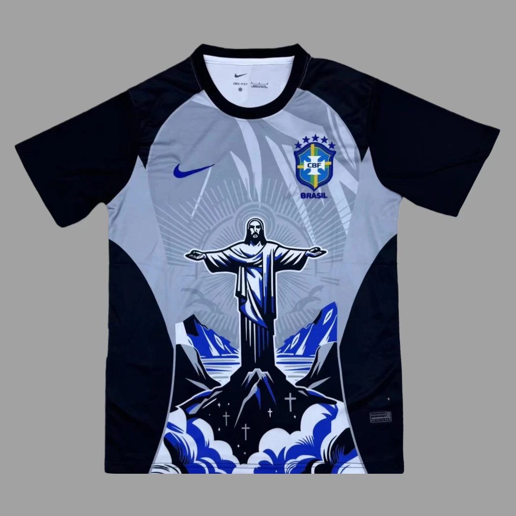 2026 Brazil JESUS Gray Soccer Jersey