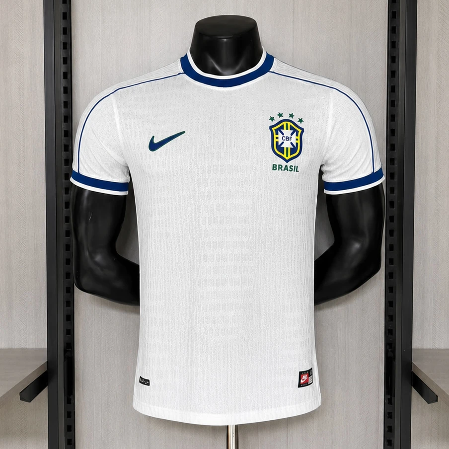 1998 Brazil White Player Version Retro Soccer Jersey