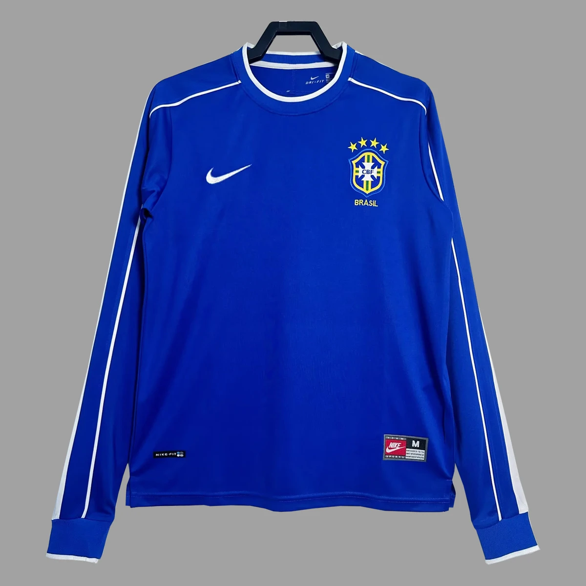 1998 Brazil Away Long Sleeve Retro Soccer Jersey