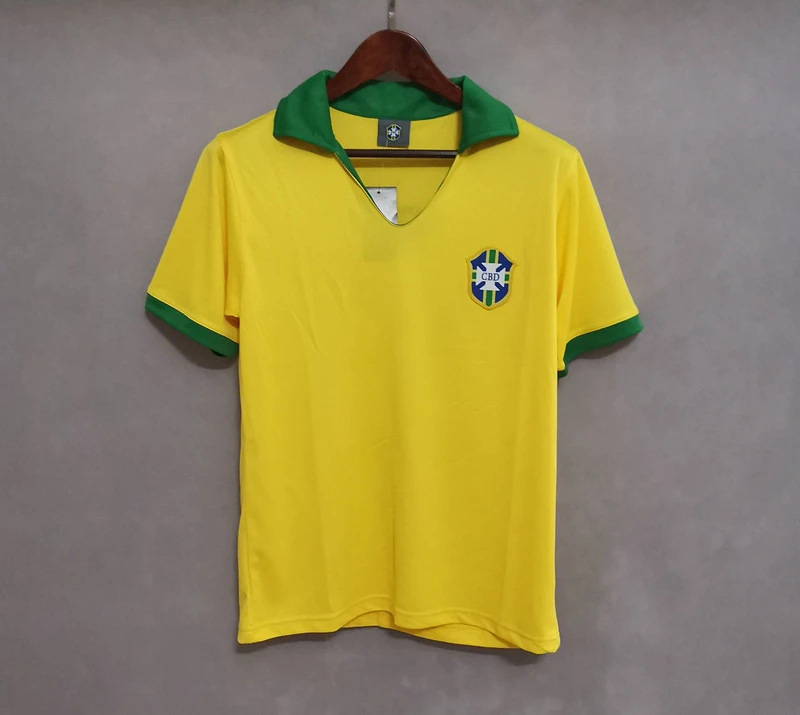 1957 Brazil Home Retro Soccer Jersey