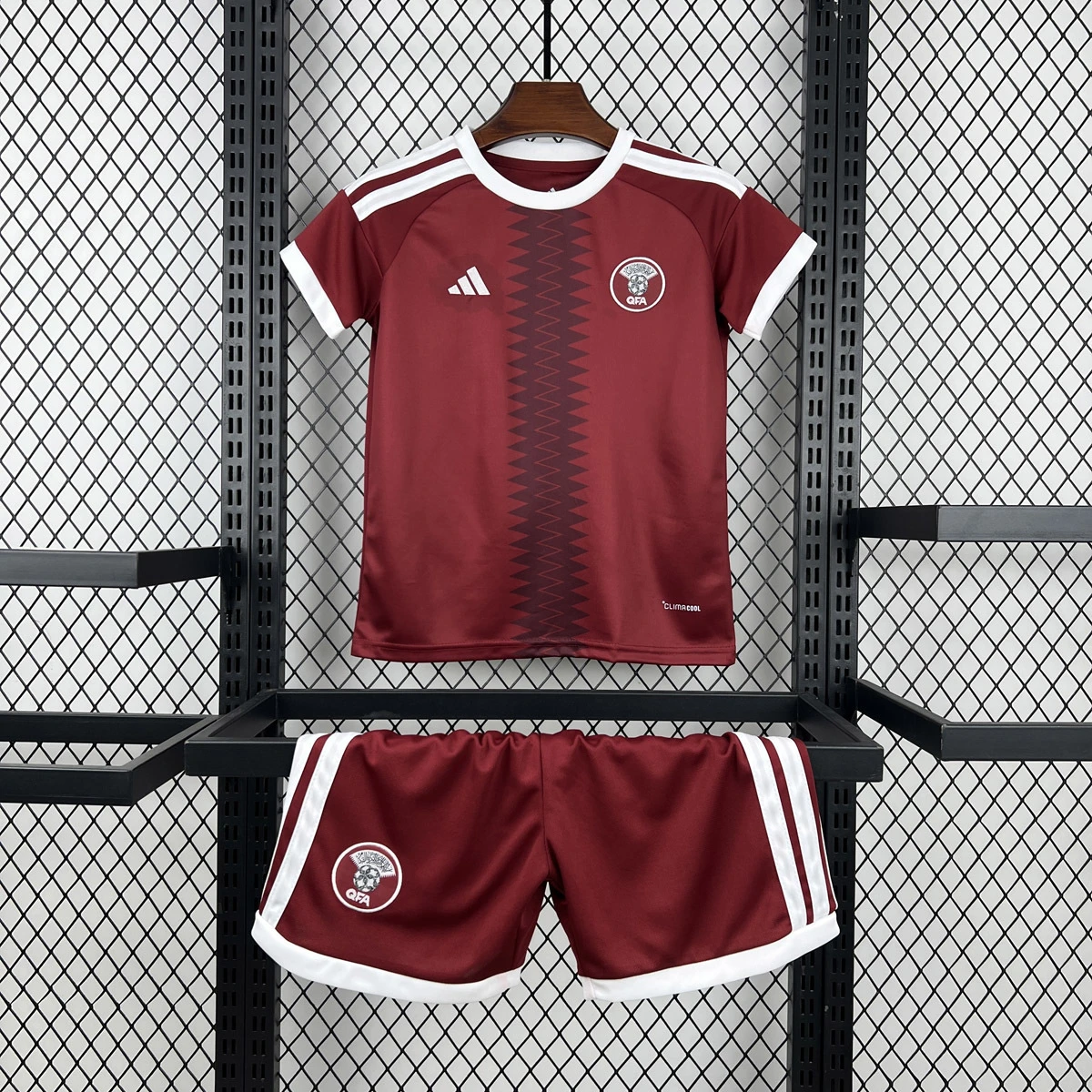 2026 Qatar Home Kids Soccer Jersey Size 16-28
