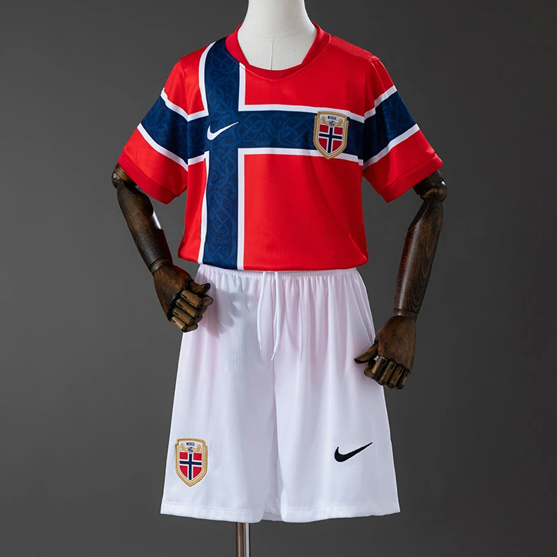 2026 Norway Home Kids Soccer Jersey Size 16-28