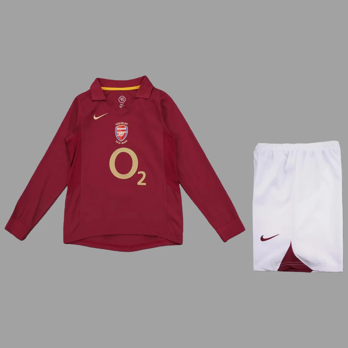 05/06 Arsenal Home Kids Long Sleeve Retro Soccer Jersey Size 16-28