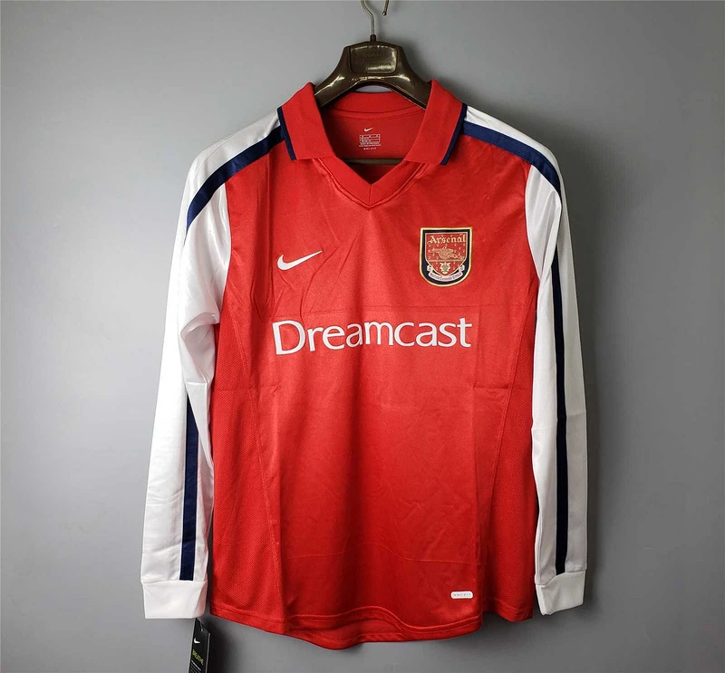 00/02 Arsenal Home Long Sleeve Retro Soccer Jersey