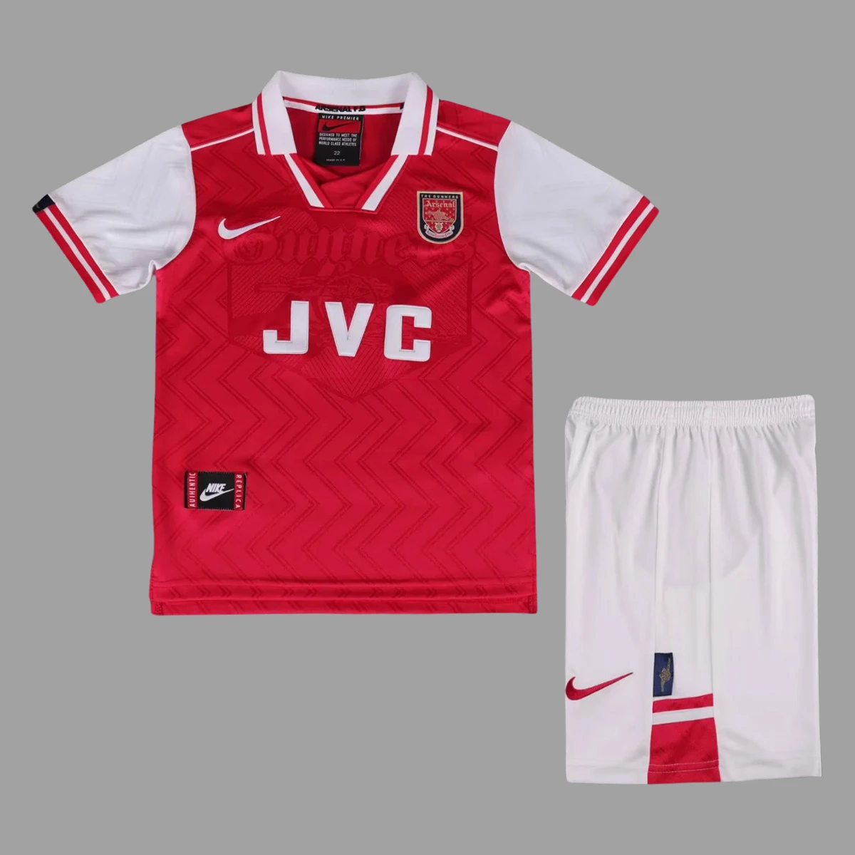96/98 Arsenal Home Kids Retro Soccer Jersey Size 16-28