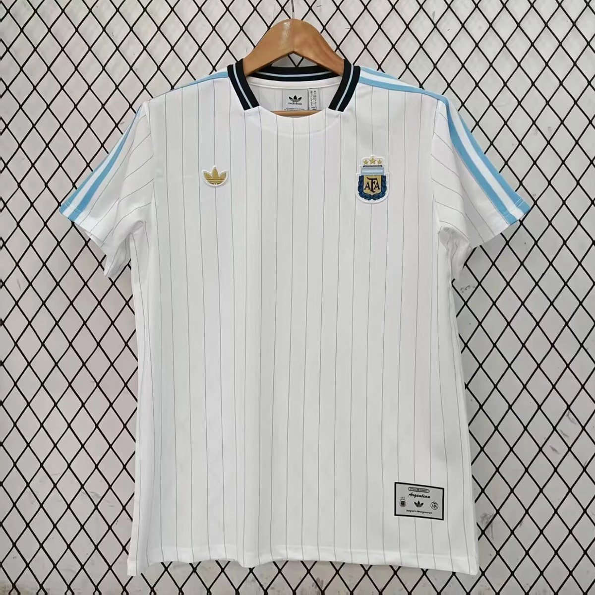 2026 Argentina Terrace Icons White With Pinstripes Soccer Jersey