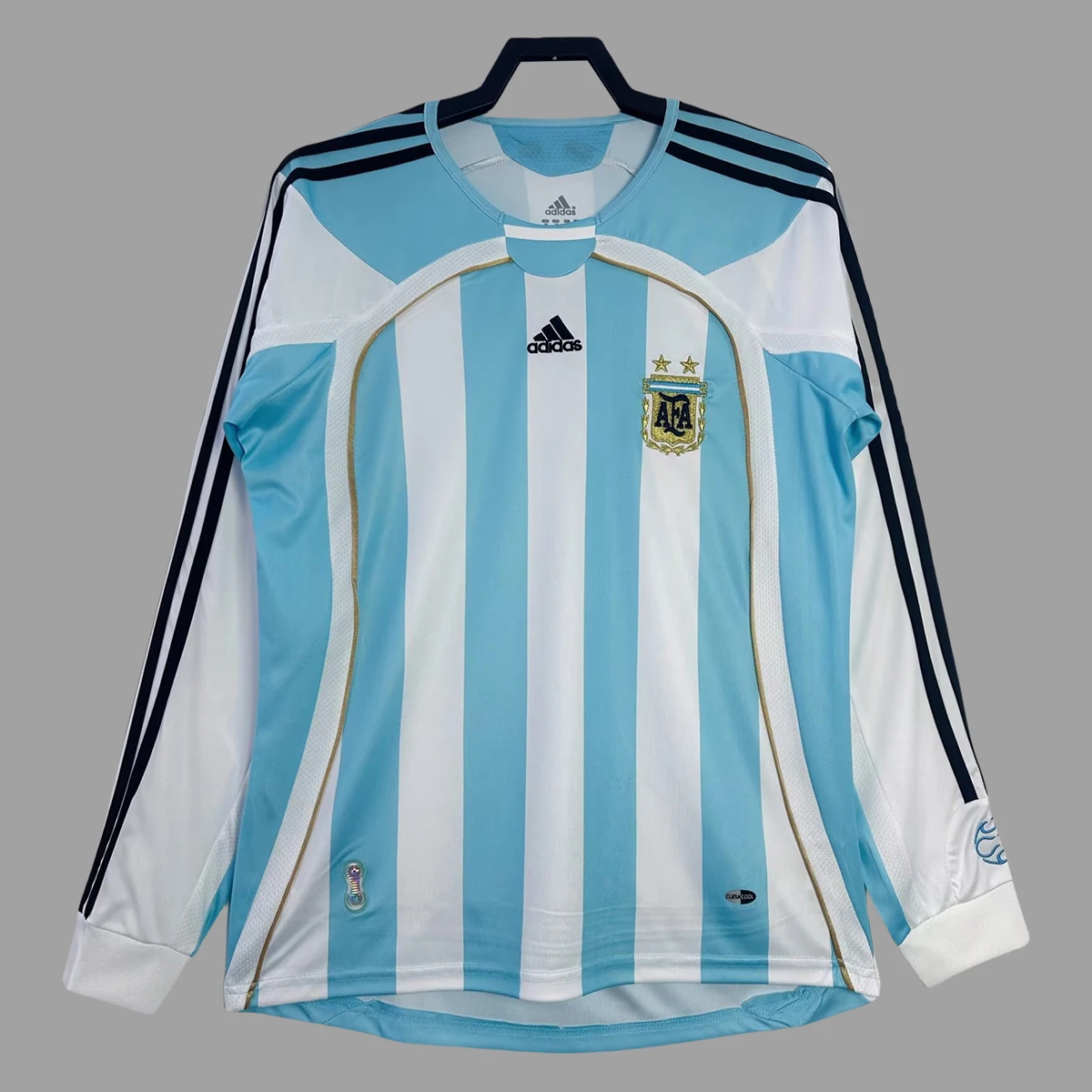 2006 Argentina Home Long Sleeve Retro Soccer Jersey